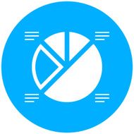 Pie Chart icon on a round button - Round Series N3