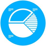 Pie Chart icon on a round button - Round Series N4