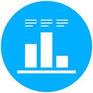 Bar Graph icon on a round button - Round Series N15