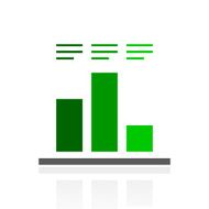 Bar Graph icon on a white background - Fresh Series N14