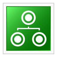 Organization Chart icon on a square button - Flat Series N3