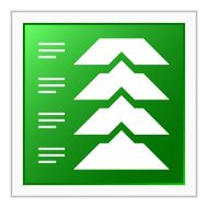 Flowchart icon on a square button - Flat Series N7