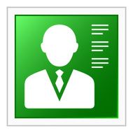 Businessman icon on a square button - Flat Series N10