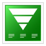 Pyramid icon on a square button - Flat Series N7