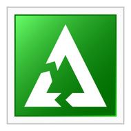 Chevron Chart icon on a square button - Flat Series N7