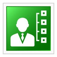 Businessman icon on a square button - Flat Series N11