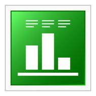 Bar Graph icon on a square button - Flat Series N15