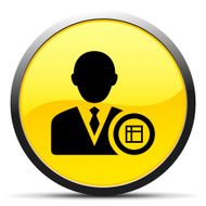 Businessman icon on a round button - Curve Series N9