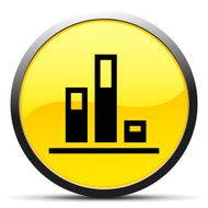 Bar Graph icon on a round button - Curve Series N12