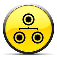 Organization Chart icon on a round button - Curve Series N3