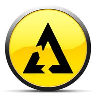 Chevron Chart icon on a round button - Curve Series N7