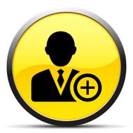 Businessman icon on a round button - Curve Series N12