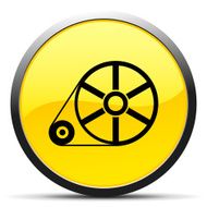 Flywheel icon on a round button - Curve Series