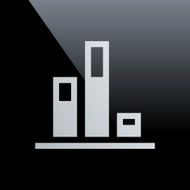 Bar Graph icon on a black background - Core Series N12