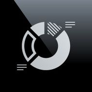 Donut Chart icon on a black background - Core Series N3