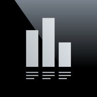 Bar Graph icon on a black background - Core Series N14