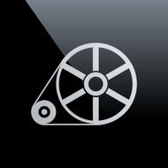 Flywheel icon on a black background - Core Series