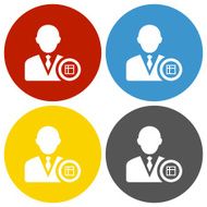 Businessman icon on circle buttons - Circle Series N9