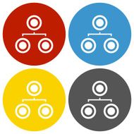 Organization Chart icon on circle buttons - Circle Series N3