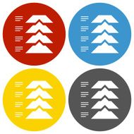 Flowchart icon on circle buttons - Circle Series N7