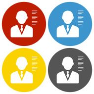 Businessman icon on circle buttons - Circle Series N10