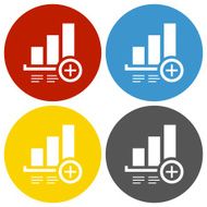 Bar Graph icon on circle buttons - Circle Series N13