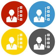 Businessman icon on circle buttons - Circle Series N11