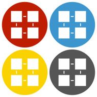 Flowchart icon on circle buttons - Circle Series N8