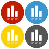 Bar Graph icon on circle buttons - Circle Series N14