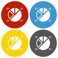 Pie Chart icon on circle buttons - Circle Series N4
