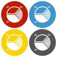Pie Chart icon on circle buttons - Circle Series N5