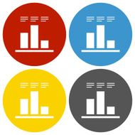 Bar Graph icon on circle buttons - Circle Series N15