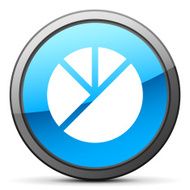 Pie Chart icon on a round button - Bright Series N3