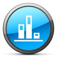 Bar Graph icon on a round button - Bright Series N11