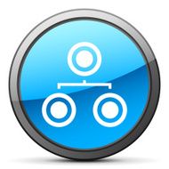 Organization Chart icon on a round button - Bright Series N3