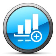 Bar Graph icon on a round button - Bright Series N12