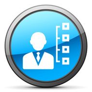 Businessman icon on a round button - Bright Series N10