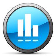 Bar Graph icon on a round button - Bright Series N13