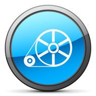 Flywheel icon on a round button - Bright Series