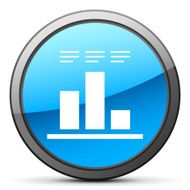 Bar Graph icon on a round button - Bright Series N14