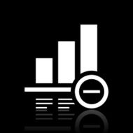Bar Graph icon on a black background - White Series N16
