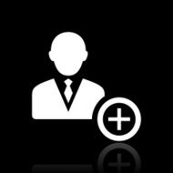 Businessman icon on a black background - White Series N14