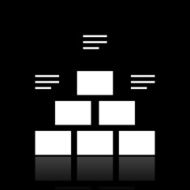 Pyramid icon on a black background - White Series N9