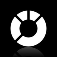 Donut Chart icon on a black background - White Series N4