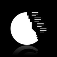 Coxcomb Chart icon on a black background - White Series N4