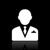 Businessman icon on a black background - White Series N16