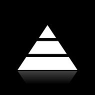 Pyramid icon on a black background - White Series N11