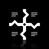 Flowchart icon on a black background - White Series N9