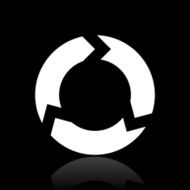 Chevron Chart icon on a black background - White Series N10