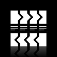 Flowchart icon on a black background - White Series N10